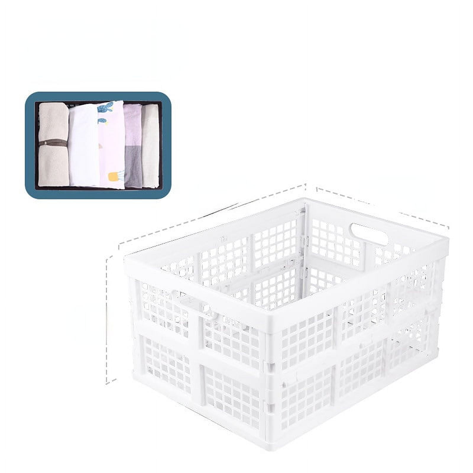 Plastic Collapsible Storage Crates,Folding Crates Storage,Black