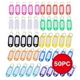 thumbnail image 1 of Plastic Colored Key Ring Tags with Labels, Key Tags Identifiers,Name Tags and Labels,Adapt to USB Drive,Key Chains with Label,Pets Key Id,Small Luggage, 50 Pcs, 1.97x0.79", 1 of 8