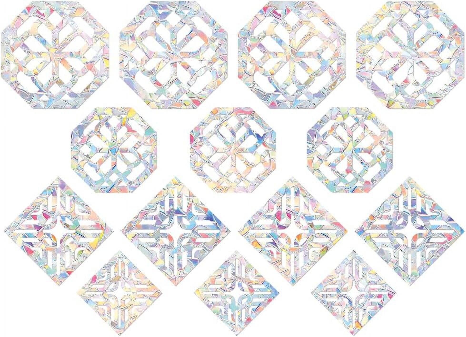 Color Window Decals Plastic Colored Laser Stained Window Film Static Stickers Rainbow ...