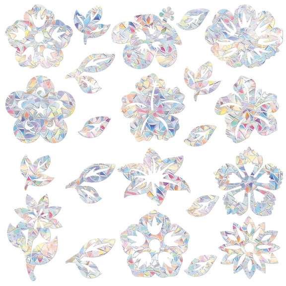 Plastic Colored Laser Stained Window Film Static Stickers Rainbow Prism Electrostatic Window Decals Flower 330x830mm 1 pc