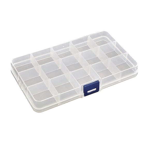 Plastic Compartment Box with Adjustable Dividers Craft Tackle Organizer Storage Containers Box Clear 10/15/24 Grids Jewelry Storage Box Pills Organizer Holder Case Container