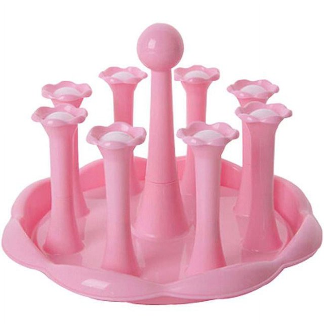 Plastic Compartment Tray Tea Cup Rack Sink Drainer, Pink