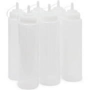 Juvale Condiment Squeeze Bottles for Sauces & Dressings - 29 Oz Clear Plastic 6-Pack - Leak-Proof Durable Dispenser Bottles for Liquids - Commercial Plastic Oil & Salad Dressing Dispenser