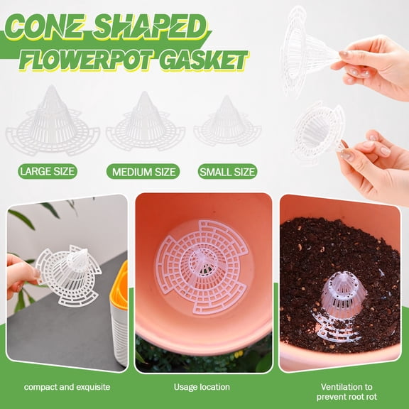 Plastic Cones, Clear Plastic, White Flower Pot, PotforPlants, Soil Retention, Patio Planting, 3inDiameter, 1 Pc