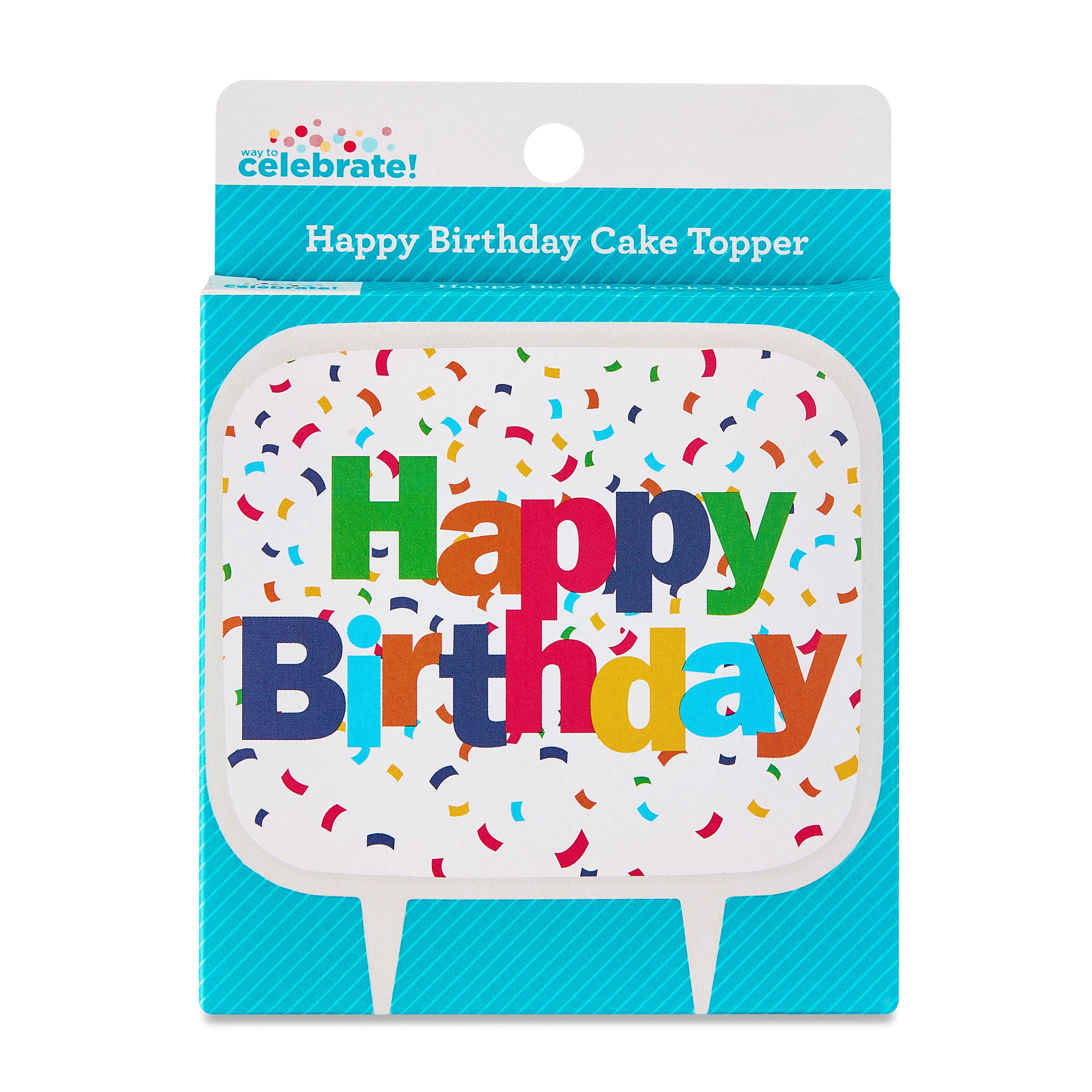 Confetti Happy Birthday Cake Topper, by Way To Celebrate