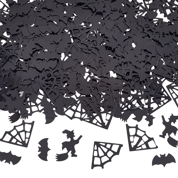 Plastic Confetti for Halloween Decoration Party Favors Black 8~17x14.5~24x0.4mm