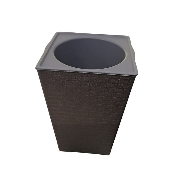 Plastic Container, PotforPlant, Square, Brown Textured Woven, Tall Indoor Outdoor Green Growth, 1 Pc