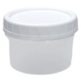 thumbnail image 1 of Plastic Containers Airtight Storage Jars 4oz Leakproof Small Food Storage Slime Containers Reusable Freezer Microwave Dishwasher Safe Clear Portion Round Cups for Meal Prep Sauces, White Lid, 1 of 8
