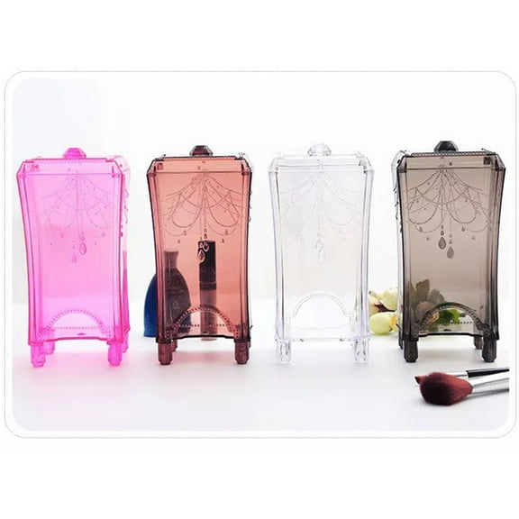 Pink Plastic Cotton Pad Organizer with Lid for Storage 1PC Square Container