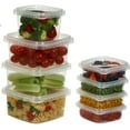Plastic Containers with Lids 8 Oz 25 Pack Square Clear Plastic