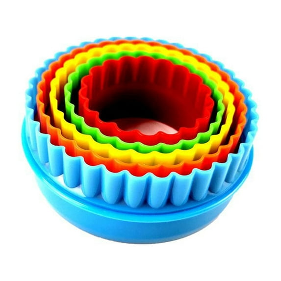 Plastic Cookie Cutter Color Set (Random Colors) Round, Cookie Cutter Set Cutter Set Multi Size Sandwich Fondant Cake Vegetable Shapes Cutter Set