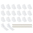 thumbnail image 1 of Uxcell Plastic Corner Braces L-Shape Bracket Right Angle Board Holder White 0.83x0.83x0.67", 1 of 6