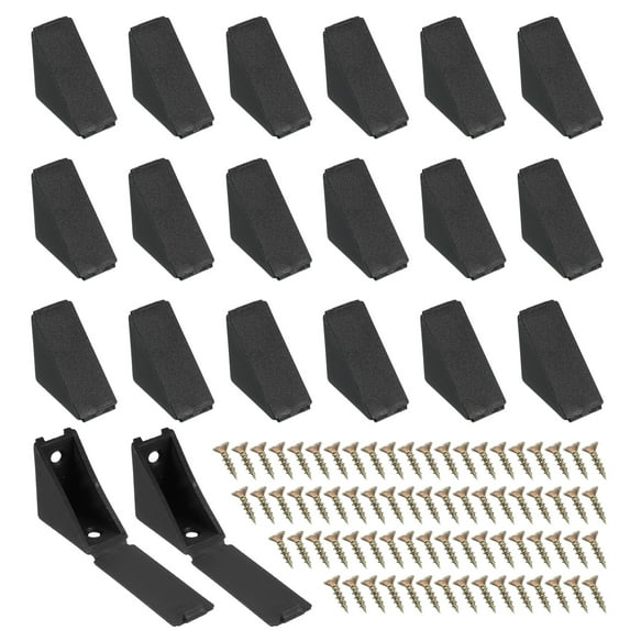 Uxcell Plastic Corner Braces L-Shape Bracket Right Angle Board Holder Black 1.57x1.57x2.2"
