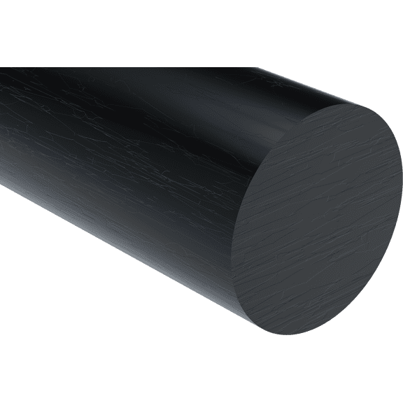 Plastic-Craft Acetal Copolymer Rod, Black, 1-5/8" Diameter x 12" L