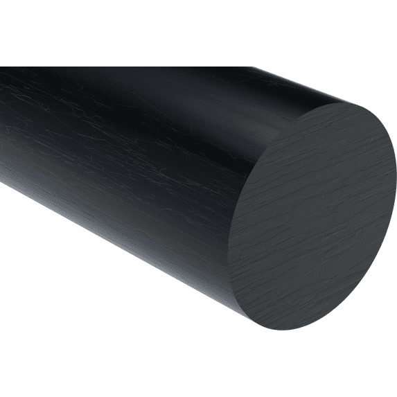 Plastic-Craft Acetal Copolymer Rod, Black, 2-3/4" Diameter x 12" L