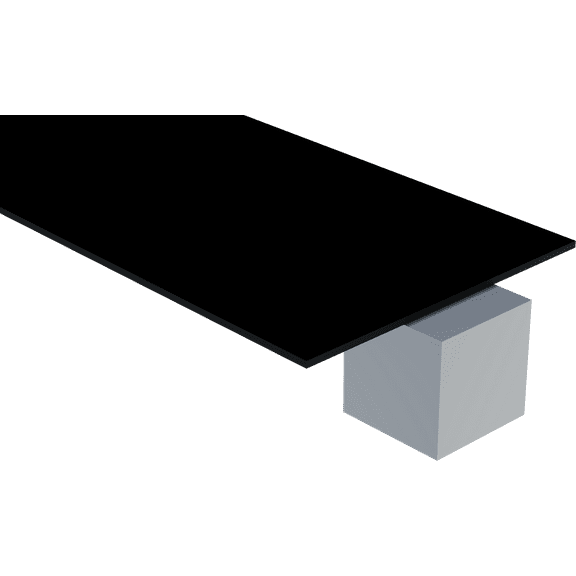 Plastic-Craft Acrylic Sheet, 2025 Black Opaque, 3/4" Thick, 12" W x 36" L