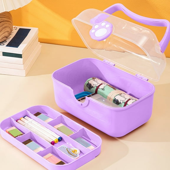 Plastic Craft Box and Craft Tool Box, Multipurpose Plastic Storage Box With Handle, Portable Storage Box/Tool Box with Handle for Sewing, Art Supply, Cosmetic, Medicine, Nail, Hair Accessories