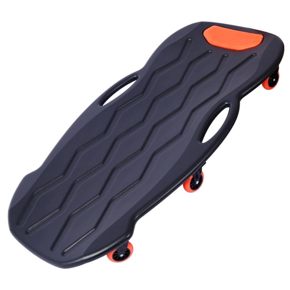 Plastic Creeper 42 Inch with carrying bag - Blow Molded Ergonomic HDPE Body with Padded Headrest & Dual Tool Trays - 330 Lbs Capacity ORANGE