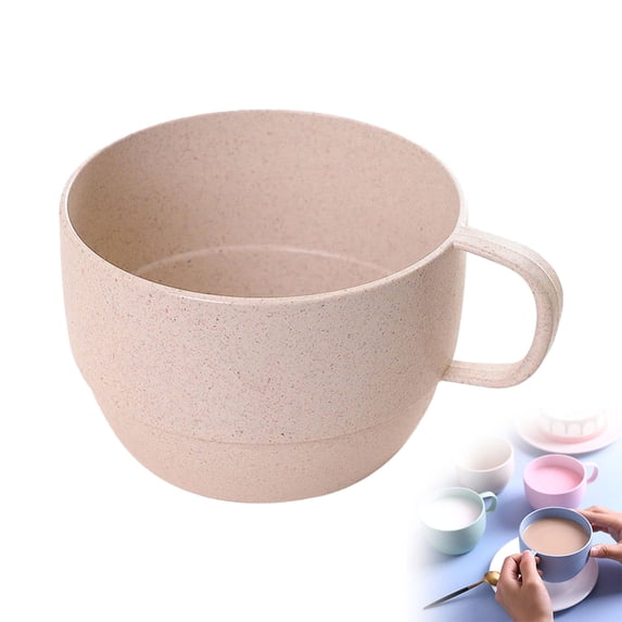 Cup Mug,Wheat Straw Mugs, Unbreakable Coffee Mug with Handles Reusable Mug for Water, Coffee, Milk, Juice, Tea(1PC)