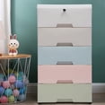 thumbnail image 1 of Plastic Cupboard Modern Storage Cabinet 5 Drawers Stackable Organizer, 1 of 16