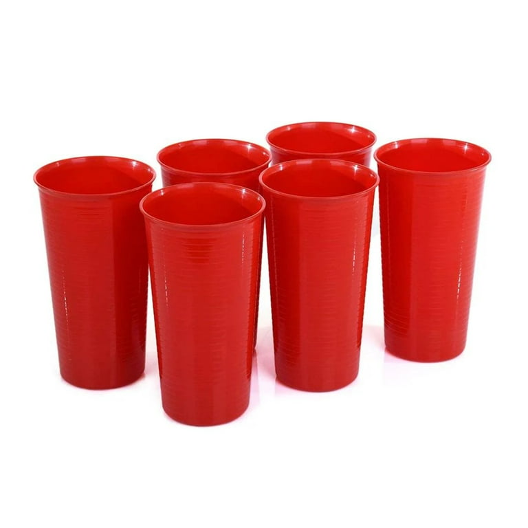 Plastic Cups 28 Ounce Tumbler (Pack of 6, Assorted Colors)