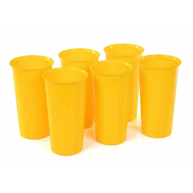 Plastic Cups 28 Ounce Tumbler (Pack of 6) Yellow