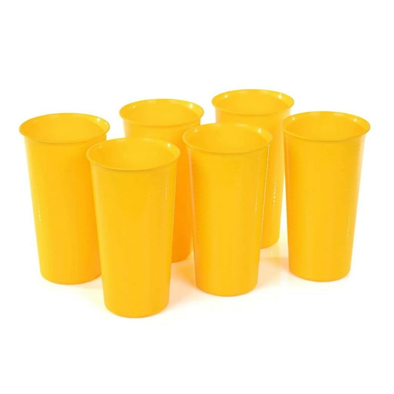 Plastic Cups 28 Ounce Tumbler (Pack of 6, Assorted Colors)