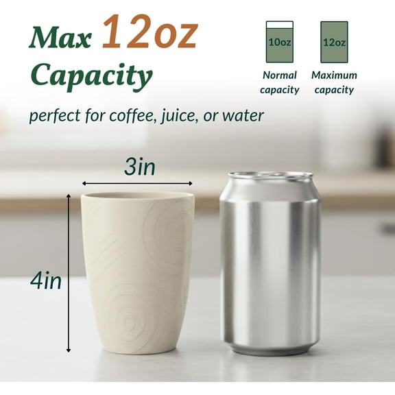 Plastic Cups Alternatives Unbreakable Drinking Glasses Wheat Straw Cup Sets for Kitchen Camping Party RV Stackable Water Tumblers Dishwasher Freezer & Microwave Safe 6 PCS (12OZ, Multi)