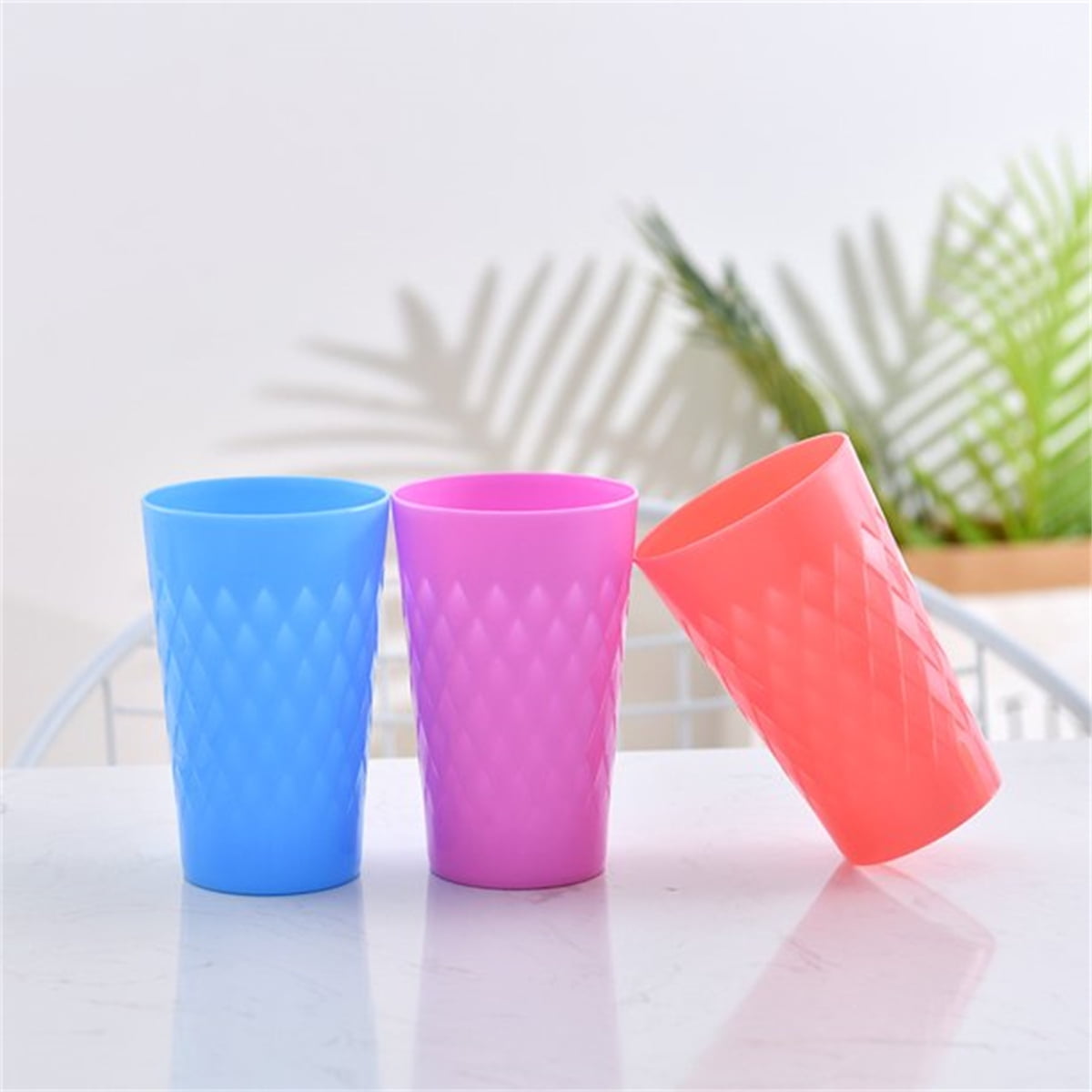 PLASKIDY Kids Cups Set of 15 Children Plastic Cups Reusable -  15 Oz Drinking Cups for Kids - BPA Free Dishwasher Safe Unbreakable Plastic  Water Tumblers : Toys & Games