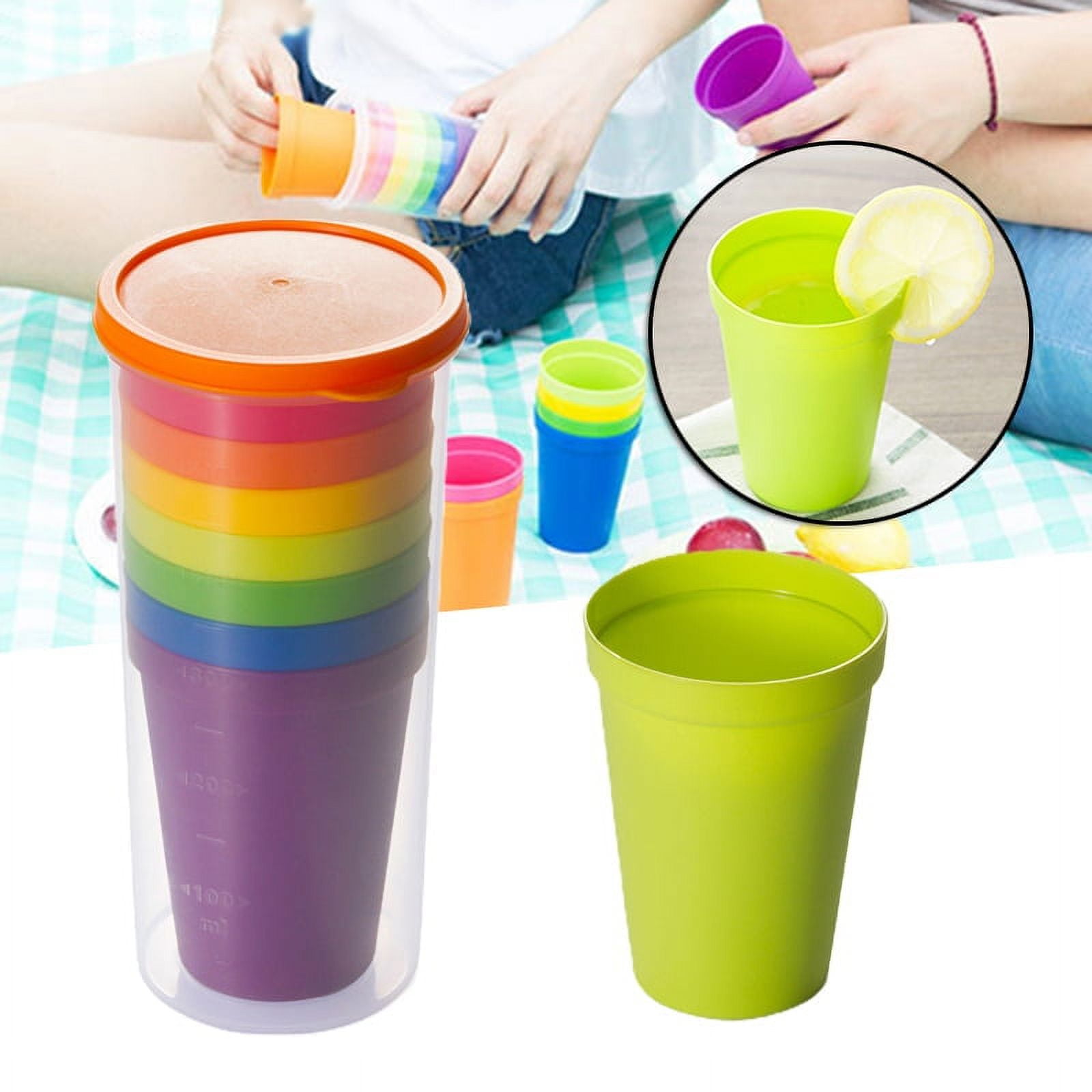 Reusable Plastic Cups Set