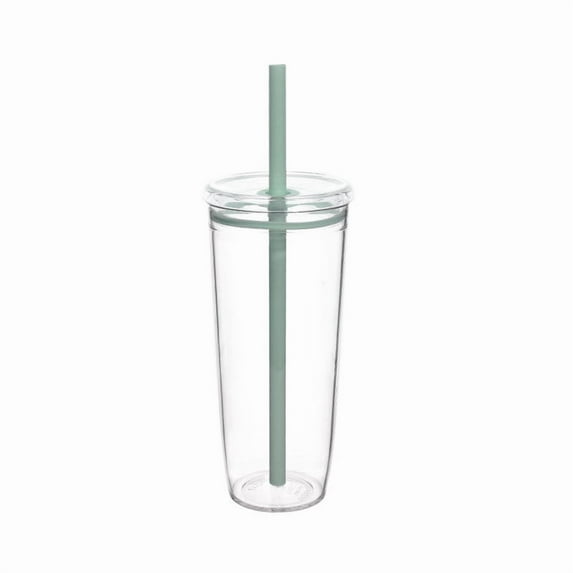 Plastic Cups with Lids and Straws, Reusable Sippy Cups Clear Tumblers Bulk with A Colorful Flip-Top Lid for On-The-Go, Great Gift for Kids