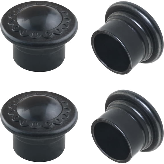 Plastic Curtain Rod End Plug Cap for Curtain Rod. Head Cover for Aluminum Alloy Wood Curtain Rod. Black