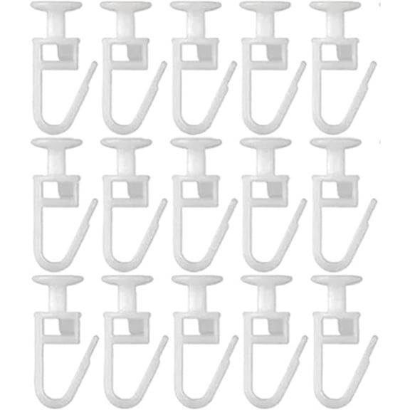Plastic Curtain Track Gliders for Ceiling Rails, 100/200-Piece Sliding Drapery Hooks