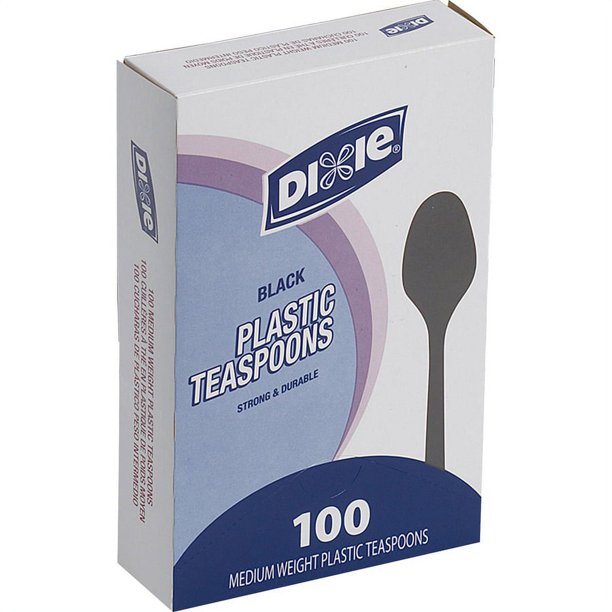 Plastic Cutlery, Heavy Mediumweight Teaspoons, Black, 100/Box Plastic Cutlery, Heavy Mediumweight Teaspoons, Black, 100/Box