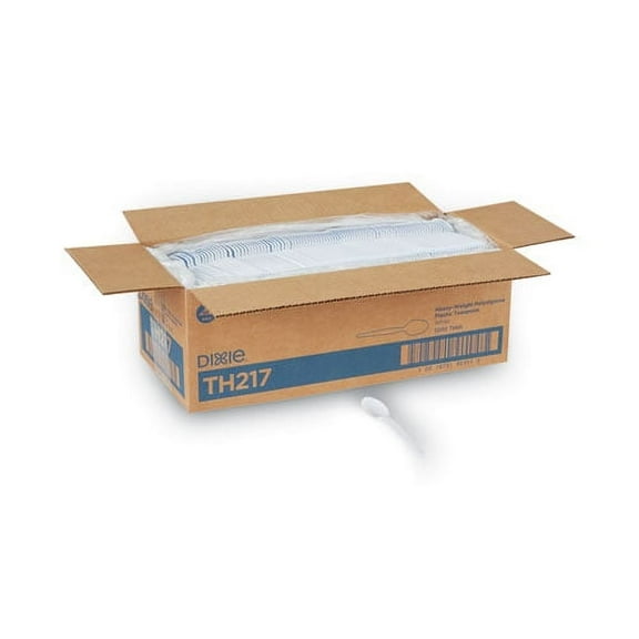 Plastic Cutlery, Heavyweight Teaspoons, White, 1,000/carton | Bundle of 5 Cartons