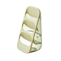 Plastic Cutlery Organizer | 3-Tier Utensil Storage Box for Knives Forks Spoons & Chopsticks | 16x15x28cm Kitchen Countertop Drain Rack | Gray/White/Green