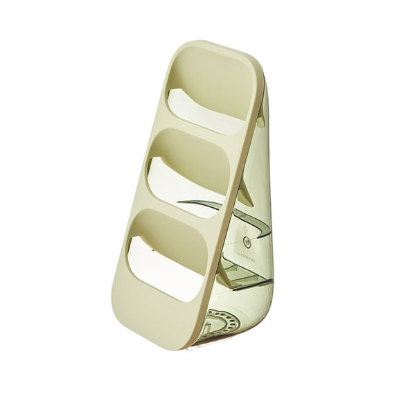 Plastic Cutlery Organizer | 3-Tier Utensil Storage Box for Knives Forks Spoons & Chopsticks | 16x15x28cm Kitchen Countertop Drain Rack | Gray/White/Green