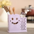 thumbnail image 1 of Plastic Cutlery Organizer - Breathable Drainage Cage for Chopsticks/Straws/Forks, 5.7x4.13 Inch Bar & Milk Tea Store Essential(Purple), 1 of 7