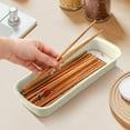 thumbnail image 1 of Plastic Cutlery Storage Box - Multifunctional Chopstick Basket with Draining Design, Spoon Holder for Kitchen and Bathroom, Space-Saving Rectangular Organizer (Green), 1 of 6