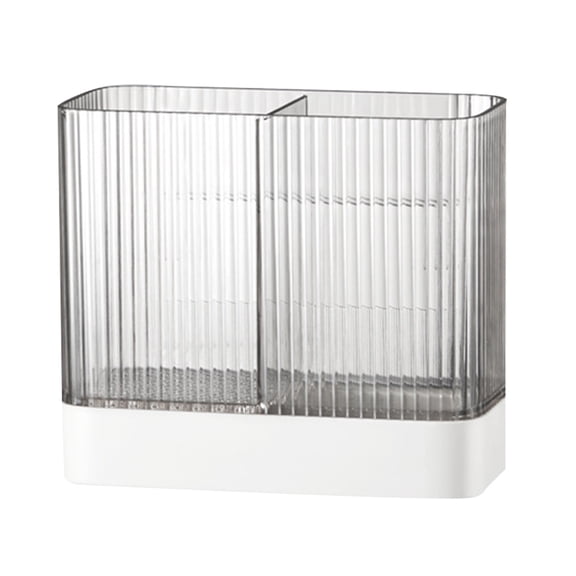 Plastic Cutlery Storage Organizer Caddy Bin For Kitchen Table, Cabinet Or Pantry - Holds Forks - White