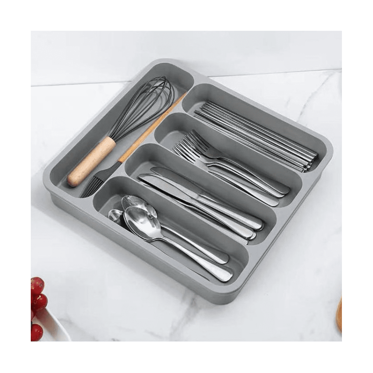Plastic Cutlery Tray for Drawer,Utensil Flatware Tableware Organizer