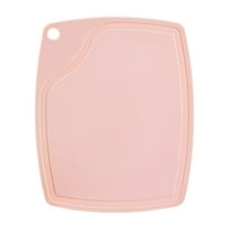 Ikohbadg Plastic Cutting Board, Cutting Boards for Kitchen Dishwasher Safe Non-slip Chopping Board with Juice Groove, Wheat Straw Chopping Boards, with Hanging Hole, Pink