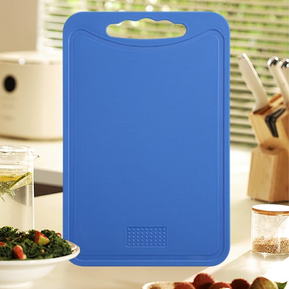 Plastic Cutting Board, Lightweight and Portable with Hanging Handle and Non-Slip Base, Dishwasher Safe Chopping Board for Vegetables Meat and Fruits