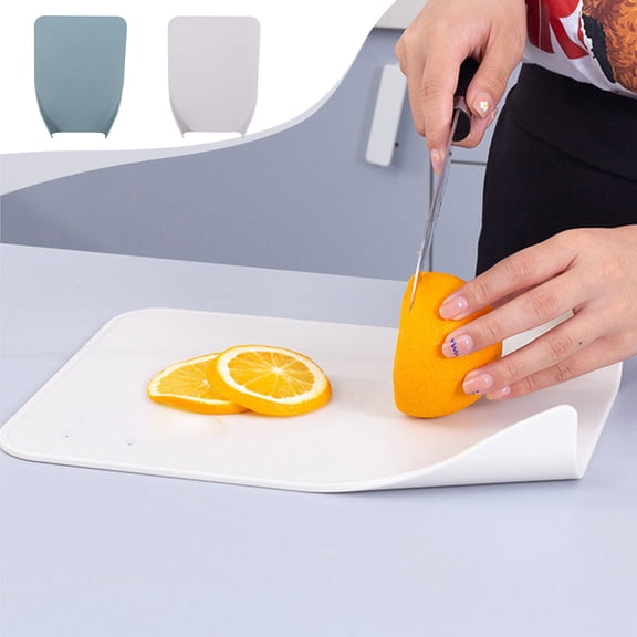 Plastic Cutting Board | Non-Slip Vertical Design | Thick Wear-Resistant Surface | Built-In Garlic Grinder | Rounded Edges | Blue or White | 1pc | 11.6x8.6 Inch