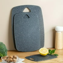 Plastic Cutting Board Set for Kitchen | Non-Slip Chopping Board with Hanging Hole Handle | Black | Single Pack | 8x6in, 12x8in, 14x10in | Meat Veggies Prep