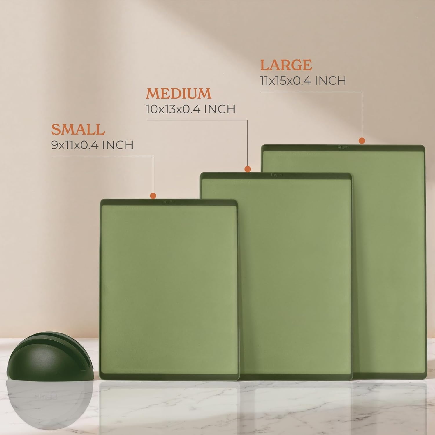 Plastic Cutting Board Set with Holder 3 Pieces, Non-Slip Dishwasher Safe Chopping Boards for Kitchen, Green - Walmart.com