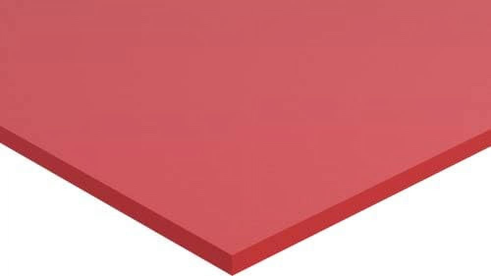 Plastic Cutting Board Sheet, Food Grade HDPE, Red, 1/2" (0.5") Thick