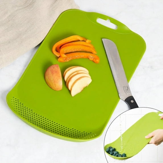 Kitchen Cutting Board with Built-in Colander