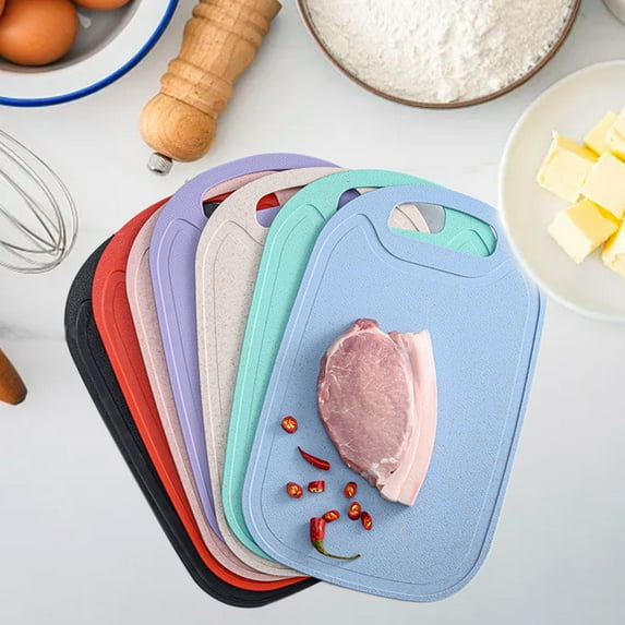 Plastic Cutting Boards for Kitchen | Extra Large 12.8x7.8in | Dishwasher Safe, Double-Sided, Non-Slip with Easy Grip Handle, Grinding Area | Food Safe, BPA Free, Lightweight | Single Pack