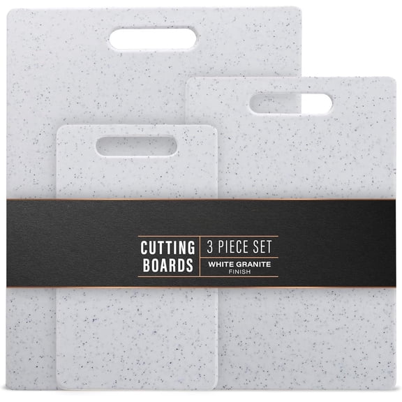 3-Piece Large Plastic Cutting Boards for Kitchen Prep and Serving - Plastic Cutting Board Sets - Deli and Meat Cutting Boards - Kitchen Gadget Gifts